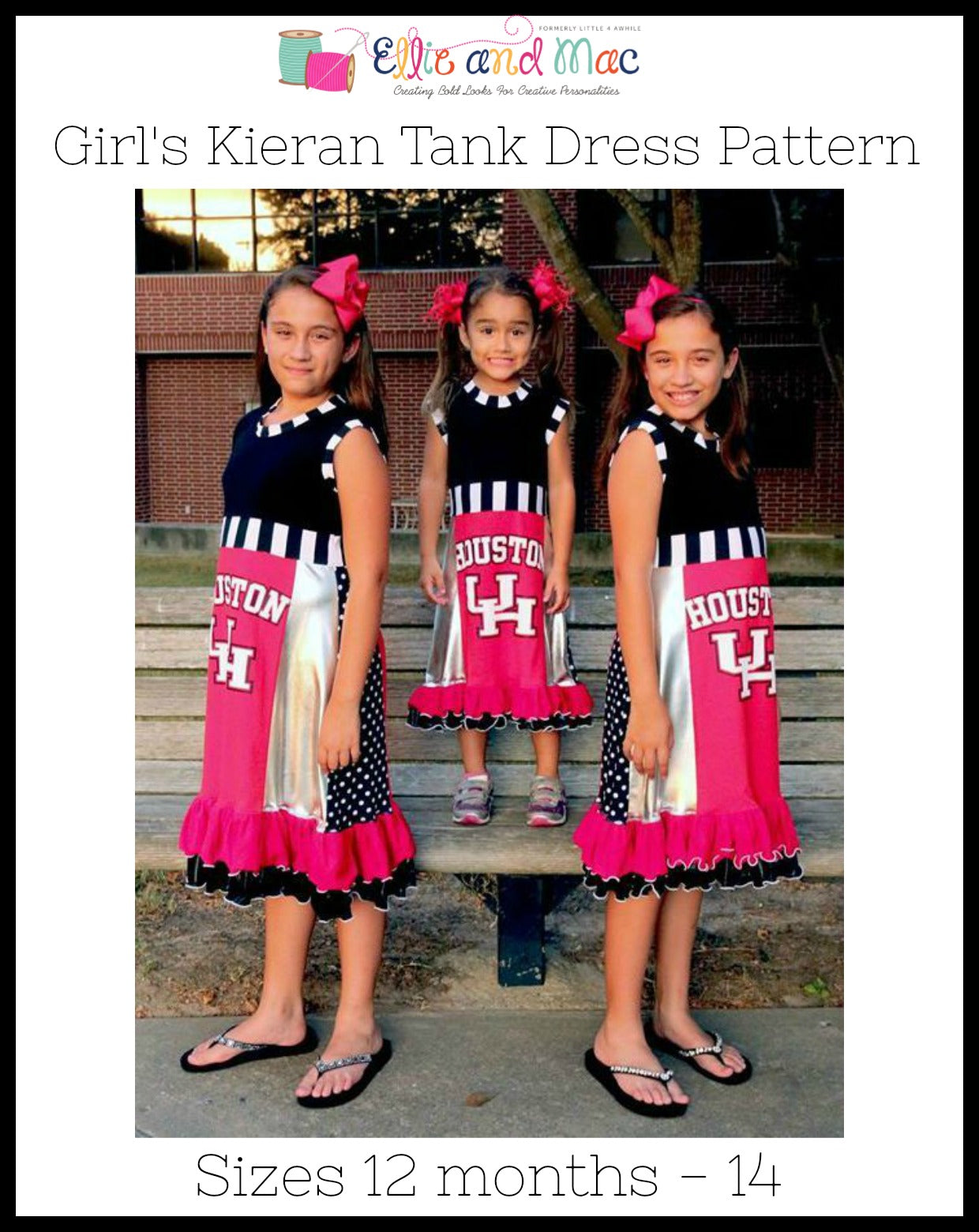 Girls Kieran Tank Dress Pattern - Ellie and Mac, Digital (PDF) Sewing Patterns | USA, Canada, UK, Australia