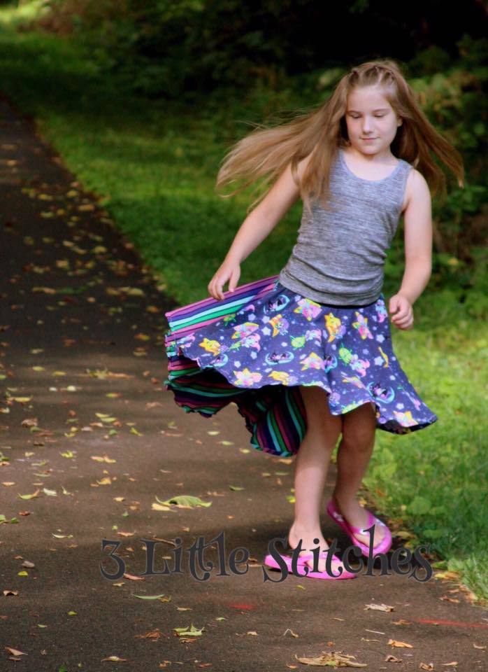 Girl's Everly Hi-Low Skirt Pattern - Ellie and Mac, Digital (PDF) Sewing Patterns | USA, Canada, UK, Australia