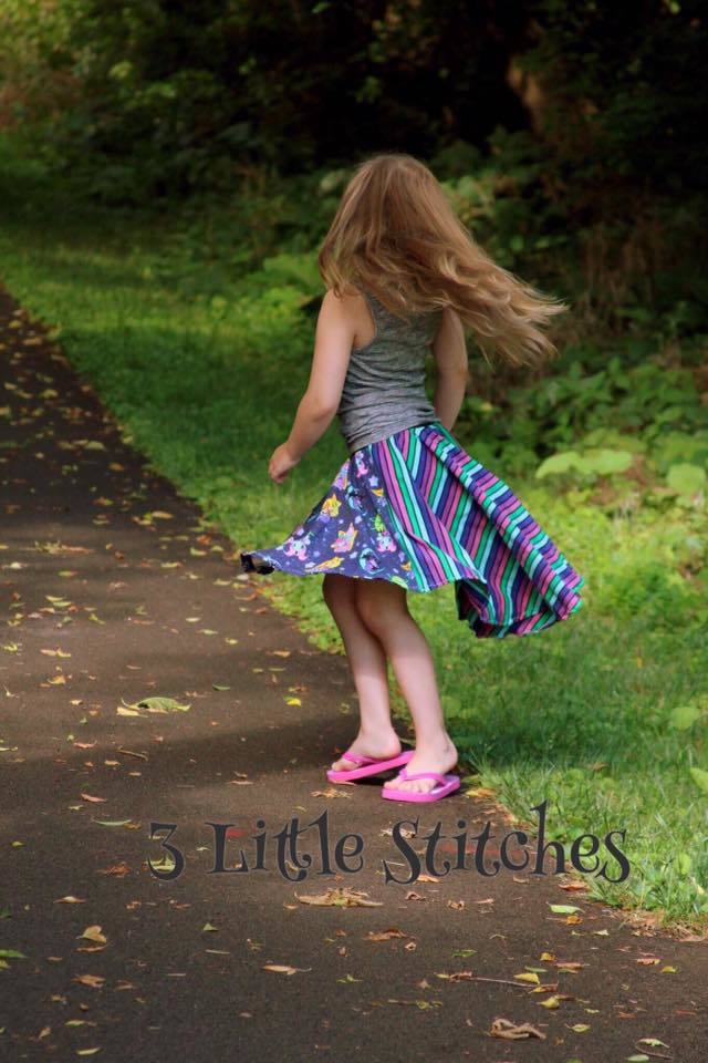 Girl's Everly Hi-Low Skirt Pattern - Ellie and Mac, Digital (PDF) Sewing Patterns | USA, Canada, UK, Australia