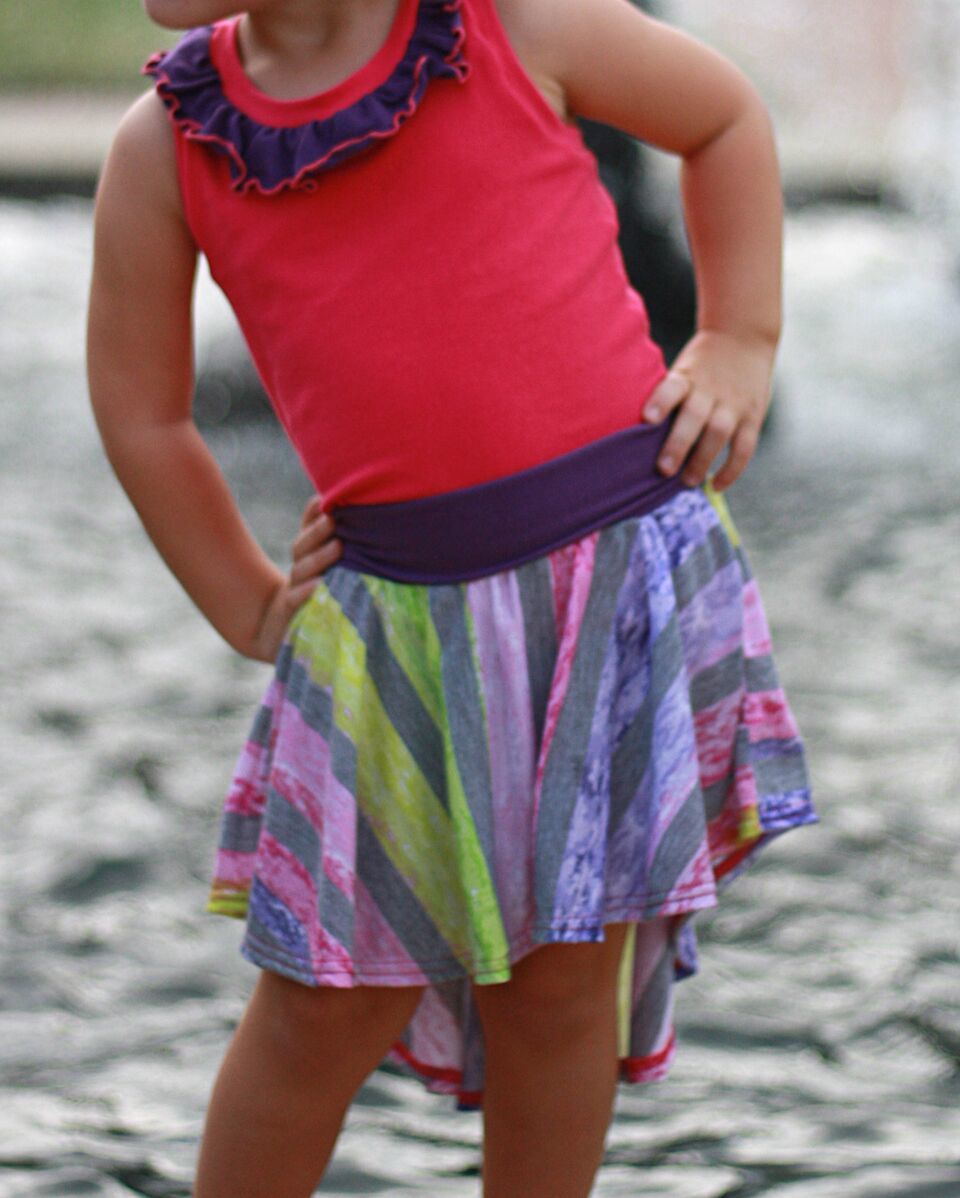 Girl's Everly Hi-Low Skirt Pattern - Ellie and Mac, Digital (PDF) Sewing Patterns | USA, Canada, UK, Australia