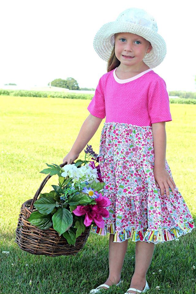 Girls Halli Tiered Dress Pattern - Ellie and Mac, Digital (PDF) Sewing Patterns | USA, Canada, UK, Australia