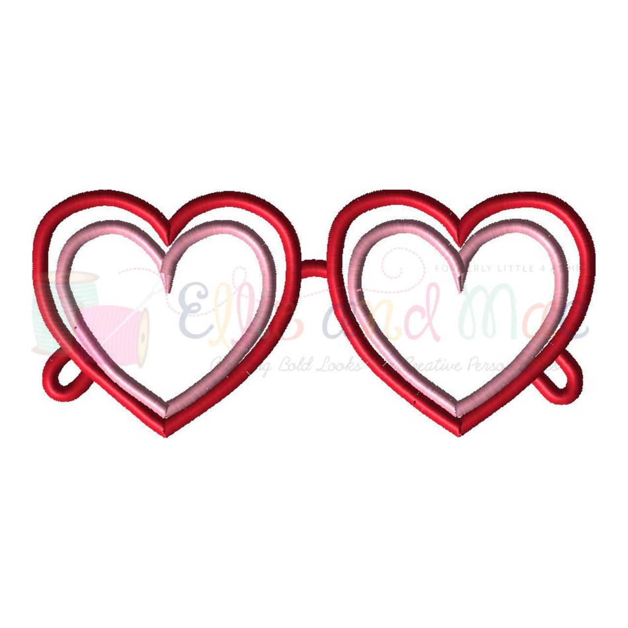 Heart Sunglasses Valentine Applique Design