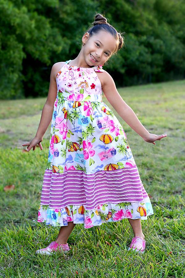 Girls Hipster Maxi Dress Pattern - Ellie and Mac, Digital (PDF) Sewing Patterns | USA, Canada, UK, Australia