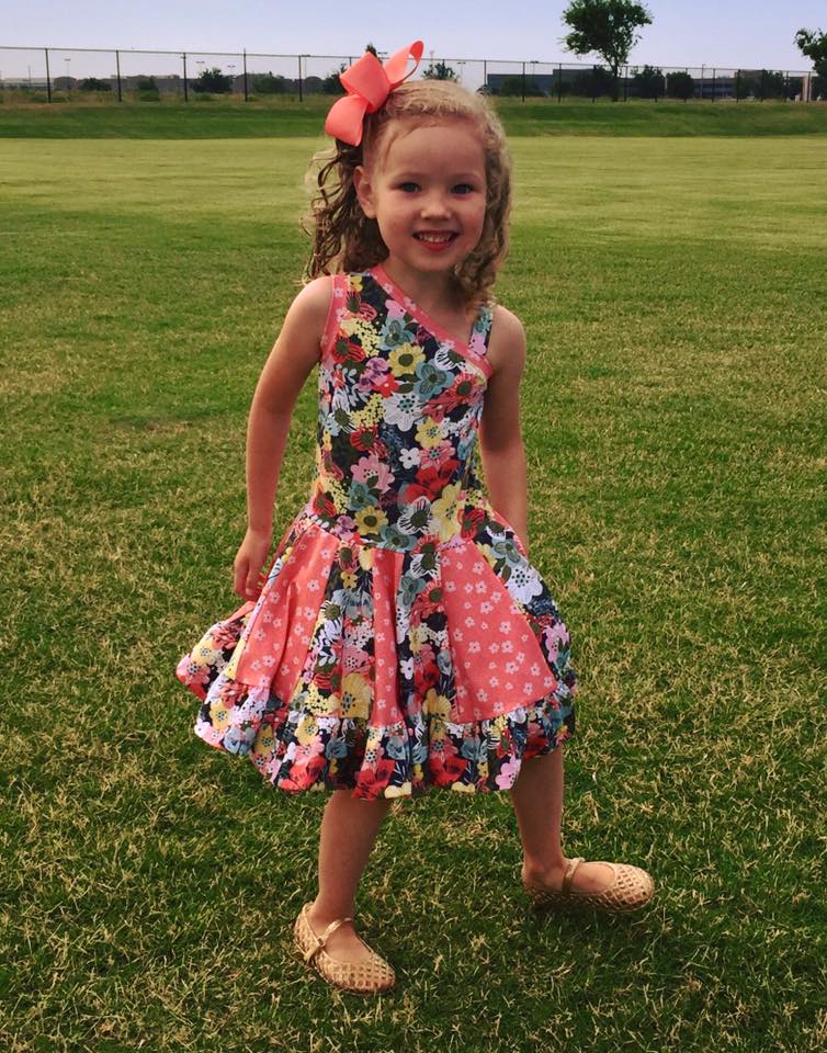 Girl's Island Hopper One Shoulder Dress Pattern - Ellie and Mac, Digital (PDF) Sewing Patterns | USA, Canada, UK, Australia