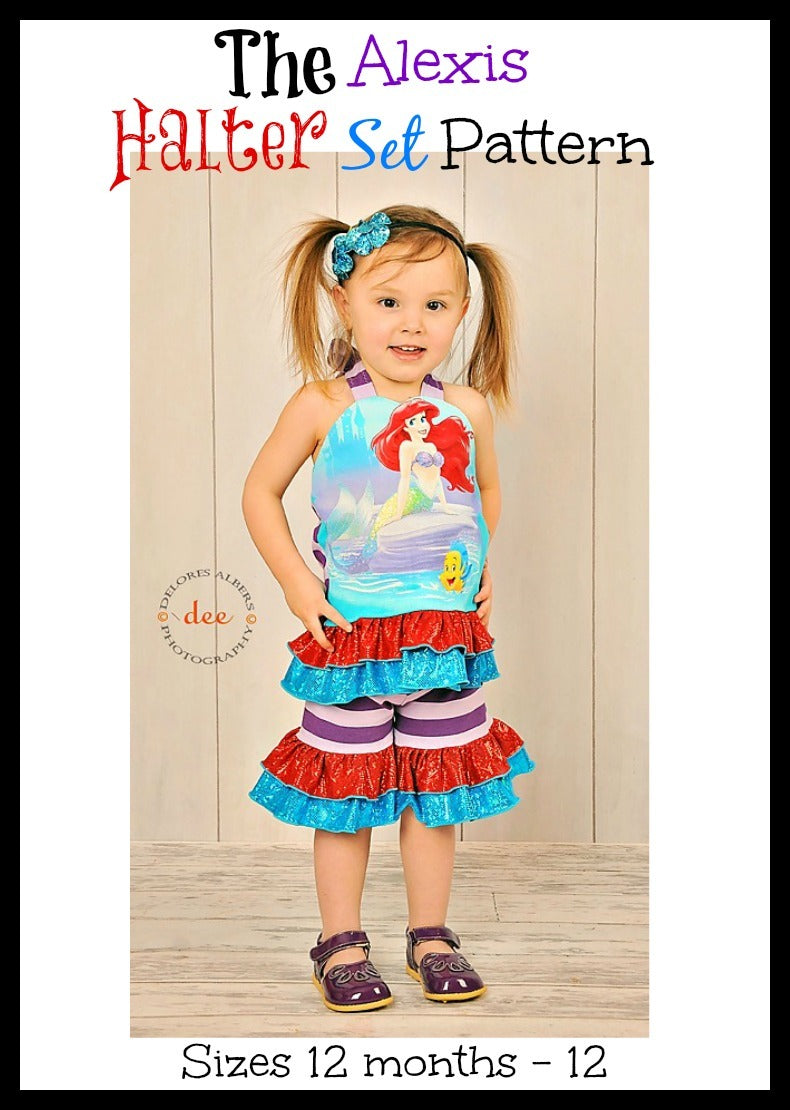 Alexis Halter Top and Ruffled Short Set Pattern - Ellie and Mac, Digital (PDF) Sewing Patterns | USA, Canada, UK, Australia