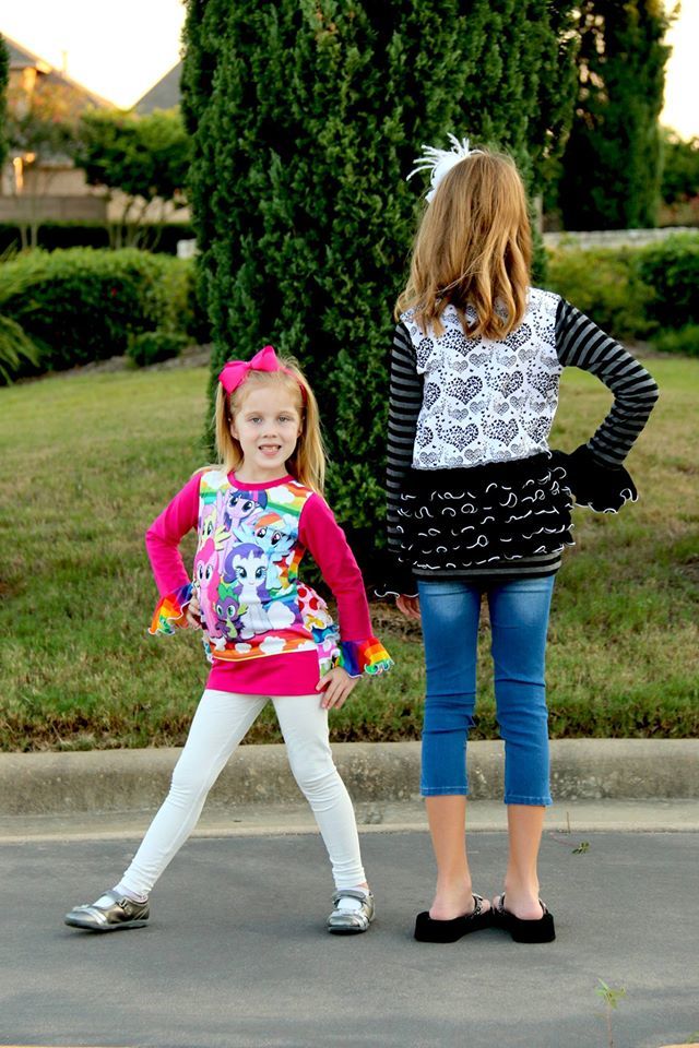 Girls Liv's Ruffled Back Tunic Pattern - Ellie and Mac, Digital (PDF) Sewing Patterns | USA, Canada, UK, Australia