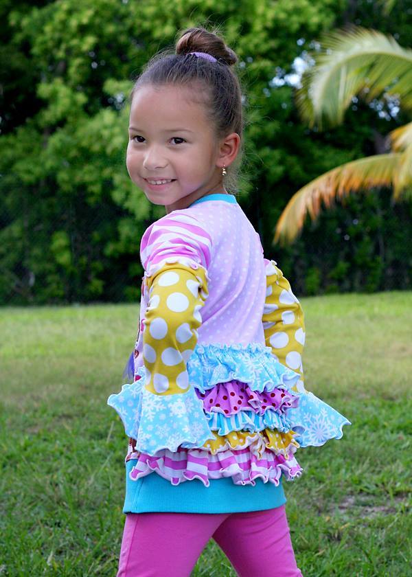 Girls Liv's Ruffled Back Tunic Pattern - Ellie and Mac, Digital (PDF) Sewing Patterns | USA, Canada, UK, Australia