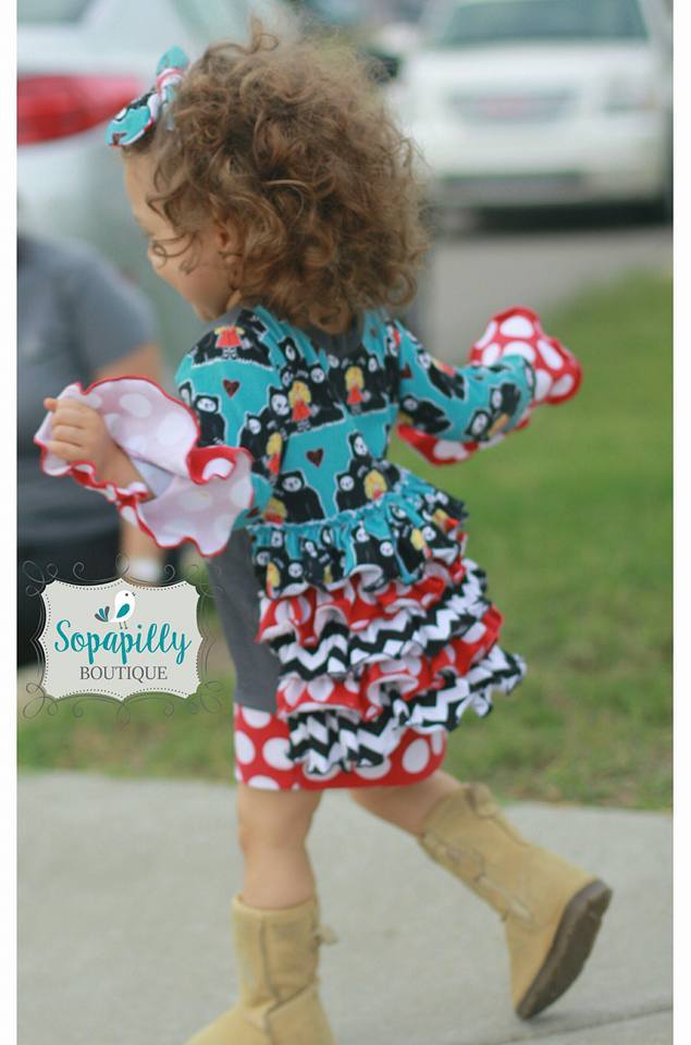 Girls Liv's Ruffled Back Tunic Pattern - Ellie and Mac, Digital (PDF) Sewing Patterns | USA, Canada, UK, Australia