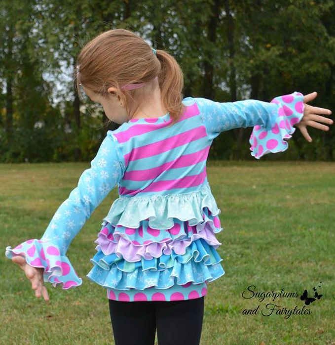 Girls Liv's Ruffled Back Tunic Pattern - Ellie and Mac, Digital (PDF) Sewing Patterns | USA, Canada, UK, Australia