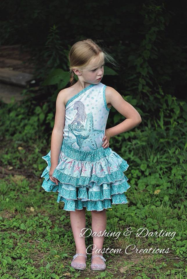 Girl's Live Out Loud One Shoulder Top Pattern - Ellie and Mac, Digital (PDF) Sewing Patterns | USA, Canada, UK, Australia