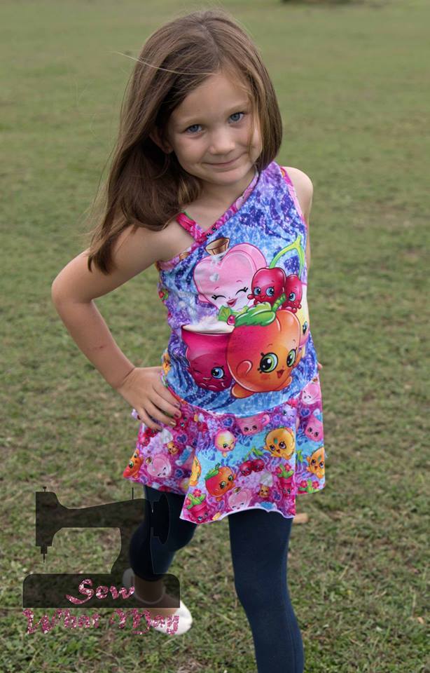 Girl's Live Out Loud One Shoulder Top Pattern - Ellie and Mac, Digital (PDF) Sewing Patterns | USA, Canada, UK, Australia