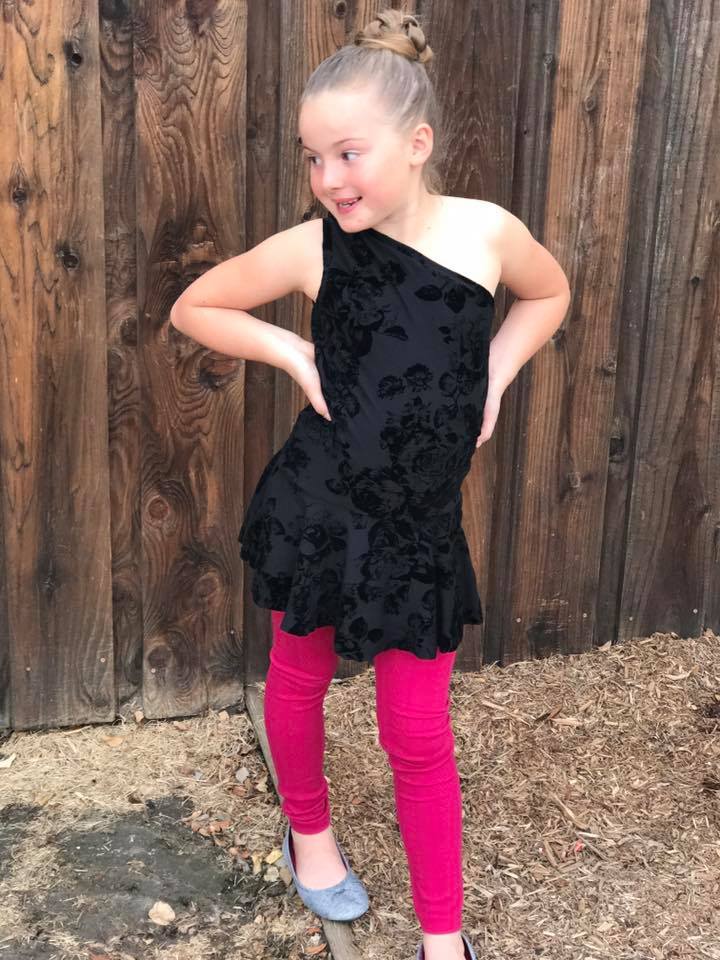 Girl's Live Out Loud One Shoulder Top Pattern - Ellie and Mac, Digital (PDF) Sewing Patterns | USA, Canada, UK, Australia