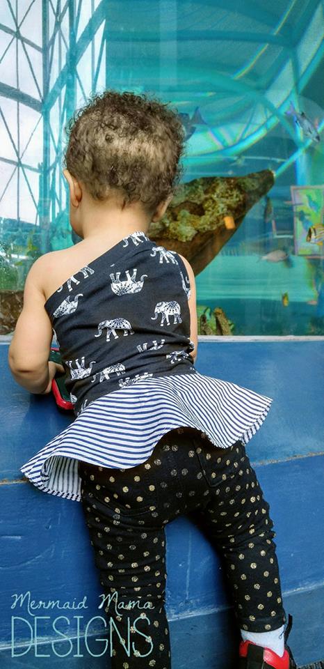 Girl's Live Out Loud One Shoulder Top Pattern - Ellie and Mac, Digital (PDF) Sewing Patterns | USA, Canada, UK, Australia