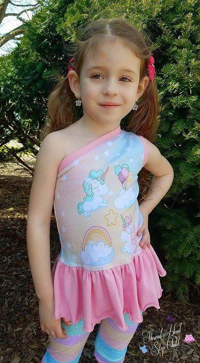 Girl's Live Out Loud One Shoulder Top Pattern - Ellie and Mac, Digital (PDF) Sewing Patterns | USA, Canada, UK, Australia