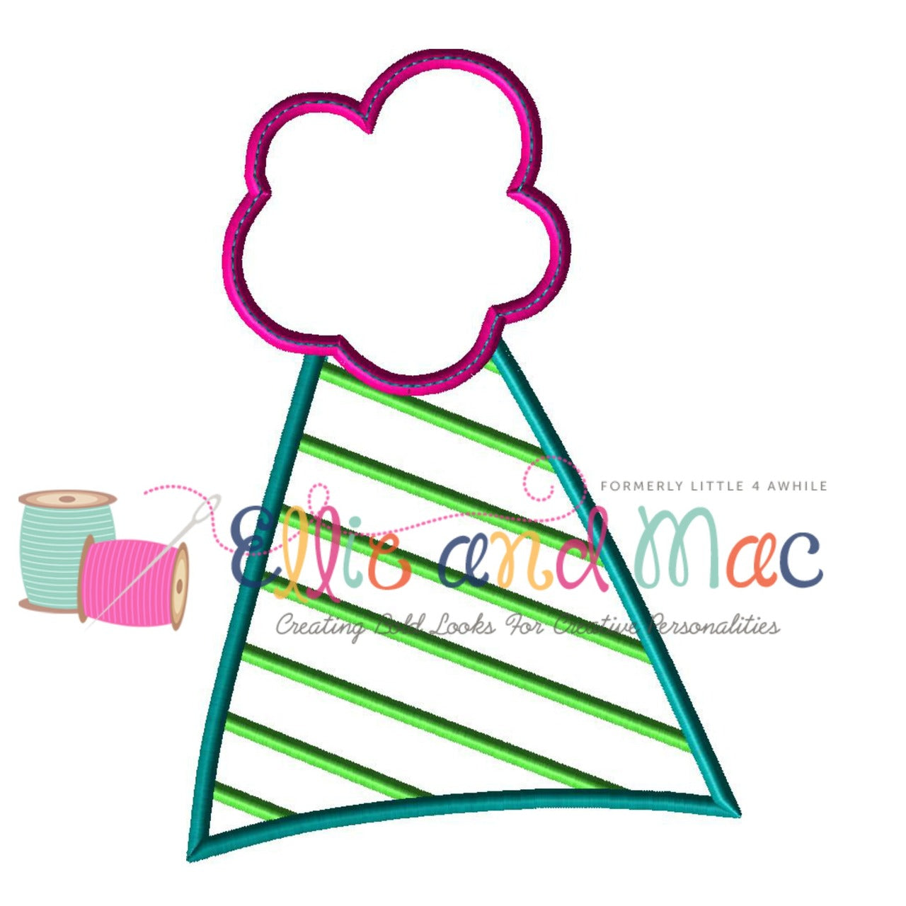 Birthday Party Hat Applique Design - Ellie and Mac, Digital (PDF) Sewing Patterns | USA, Canada, UK, Australia