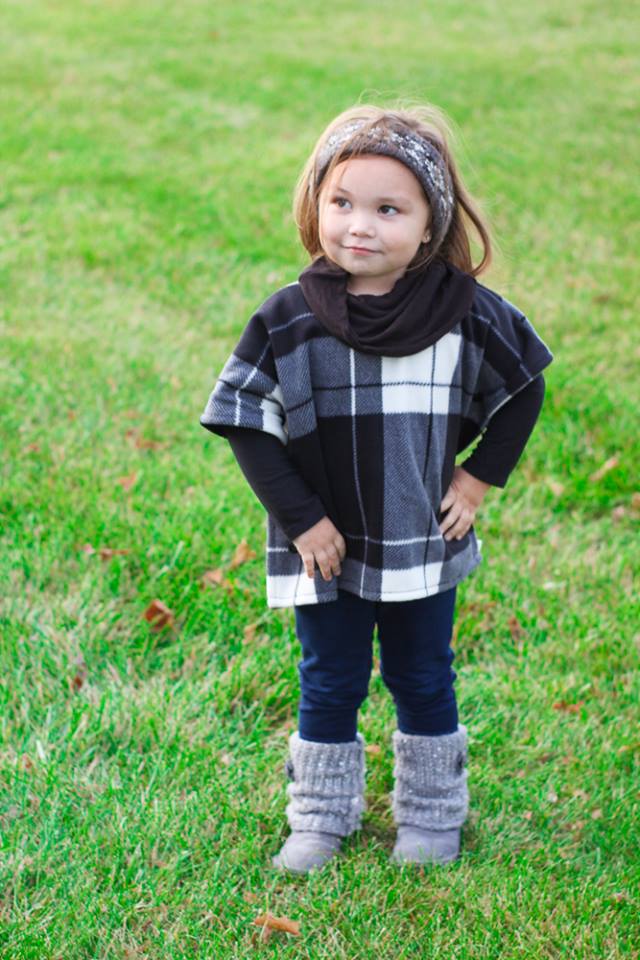 Girl's Sugar n' Spice Poncho Pattern Wacky - Ellie and Mac, Digital (PDF) Sewing Patterns | USA, Canada, UK, Australia