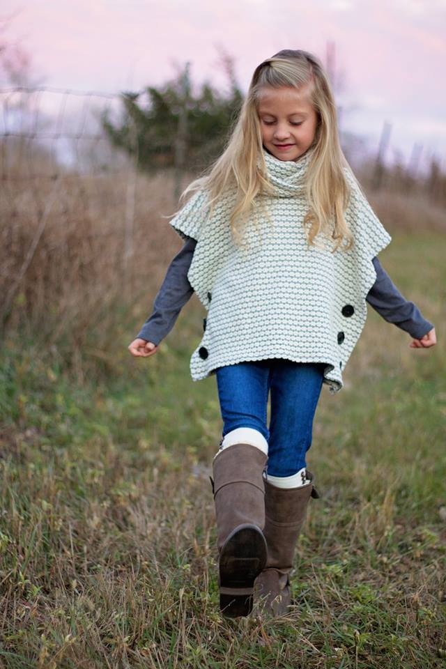 Girl's Sugar n' Spice Poncho Pattern Wacky - Ellie and Mac, Digital (PDF) Sewing Patterns | USA, Canada, UK, Australia