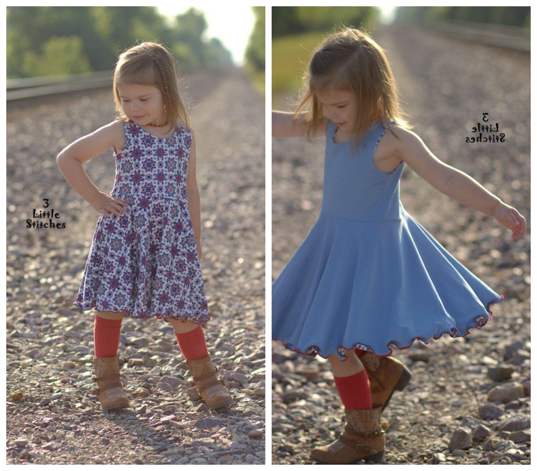 Girl's Reversible Dress Pattern - Ellie and Mac, Digital (PDF) Sewing Patterns | USA, Canada, UK, Australia