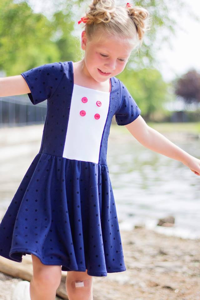 Girl's Sailor Dress & Peplum Pattern - Ellie and Mac, Digital (PDF) Sewing Patterns | USA, Canada, UK, Australia