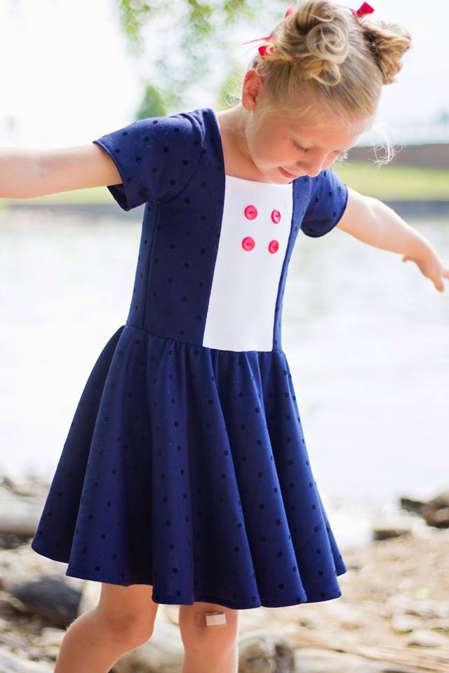 Girl's Sailor Dress & Peplum Pattern - Ellie and Mac, Digital (PDF) Sewing Patterns | USA, Canada, UK, Australia