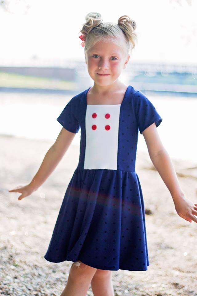 Girl's Sailor Dress & Peplum Pattern - Ellie and Mac, Digital (PDF) Sewing Patterns | USA, Canada, UK, Australia