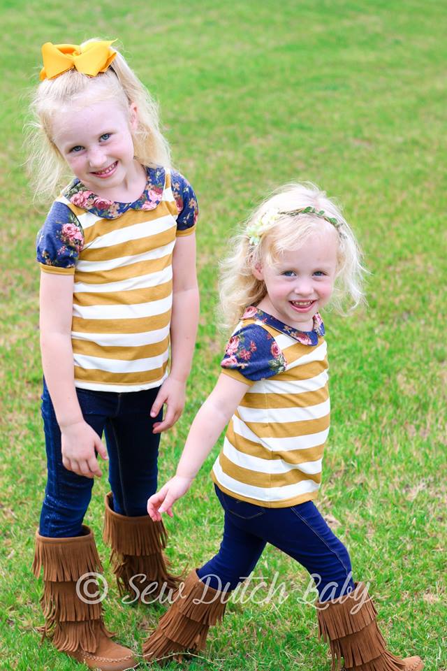 Sitting Pretty Collar Top Pattern - Ellie and Mac, Digital (PDF) Sewing Patterns | USA, Canada, UK, Australia