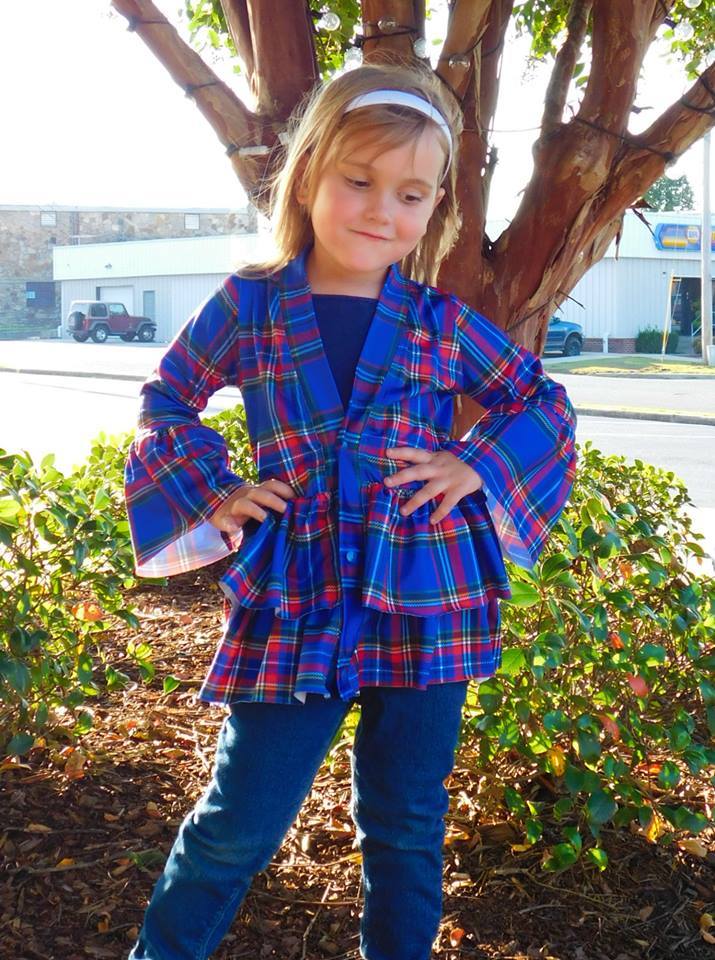 Girl's So Lovely Ruffle Cardigan Pattern - Ellie and Mac, Digital (PDF) Sewing Patterns | USA, Canada, UK, Australia