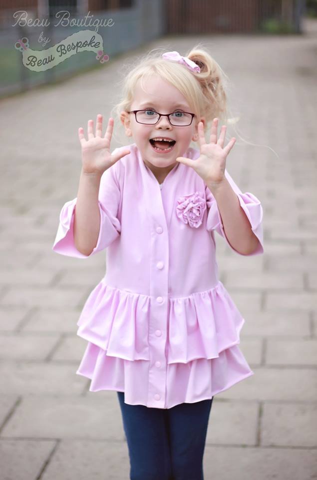 Girl's So Lovely Ruffle Cardigan Pattern - Ellie and Mac, Digital (PDF) Sewing Patterns | USA, Canada, UK, Australia