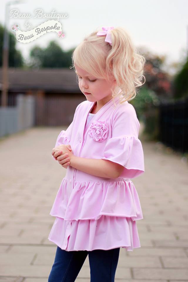 Girl's So Lovely Ruffle Cardigan Pattern - Ellie and Mac, Digital (PDF) Sewing Patterns | USA, Canada, UK, Australia