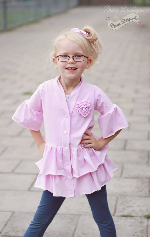 Girl's So Lovely Ruffle Cardigan Pattern - Ellie and Mac, Digital (PDF) Sewing Patterns | USA, Canada, UK, Australia