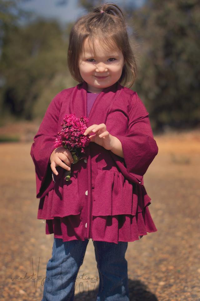 Girl's So Lovely Ruffle Cardigan Pattern - Ellie and Mac, Digital (PDF) Sewing Patterns | USA, Canada, UK, Australia