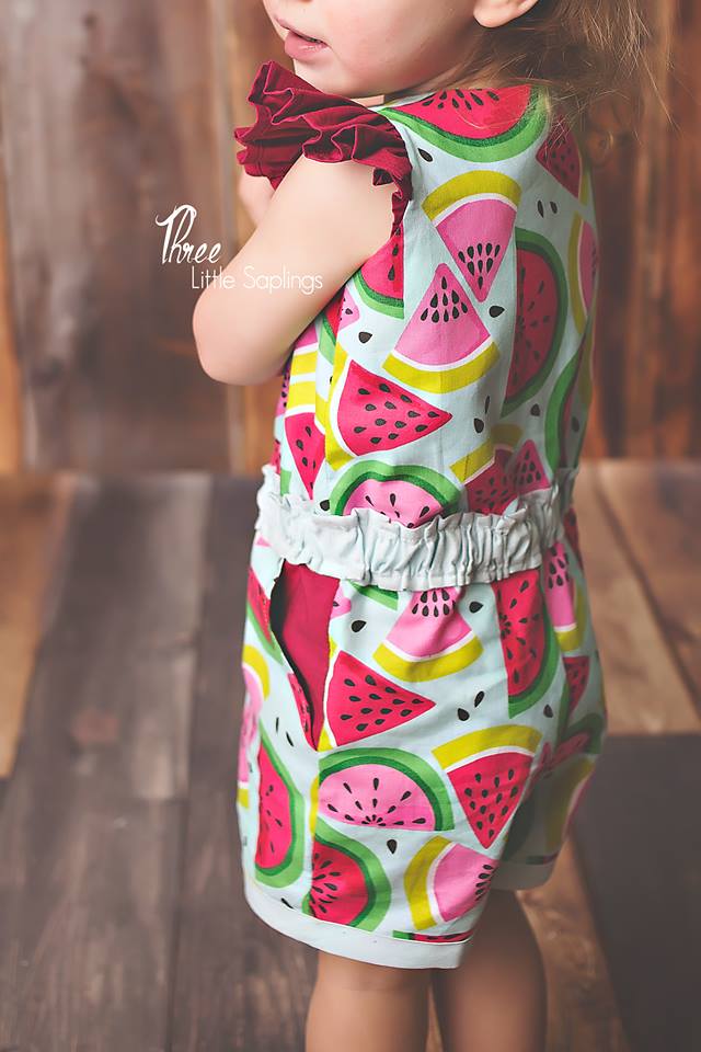 Girl's Strawberry Kisses Romper Pattern - Ellie and Mac, Digital (PDF) Sewing Patterns | USA, Canada, UK, Australia