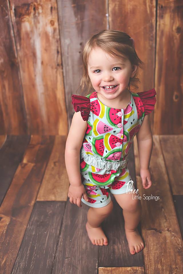 Girl's Strawberry Kisses Romper Pattern - Ellie and Mac, Digital (PDF) Sewing Patterns | USA, Canada, UK, Australia