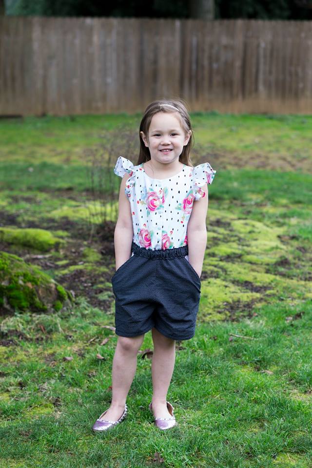 Girl's Strawberry Kisses Romper Pattern - Ellie and Mac, Digital (PDF) Sewing Patterns | USA, Canada, UK, Australia