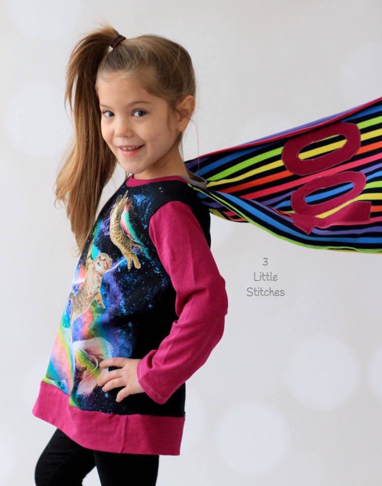 Super Hero Cape Tee Pattern - Ellie and Mac, Digital (PDF) Sewing Patterns | USA, Canada, UK, Australia