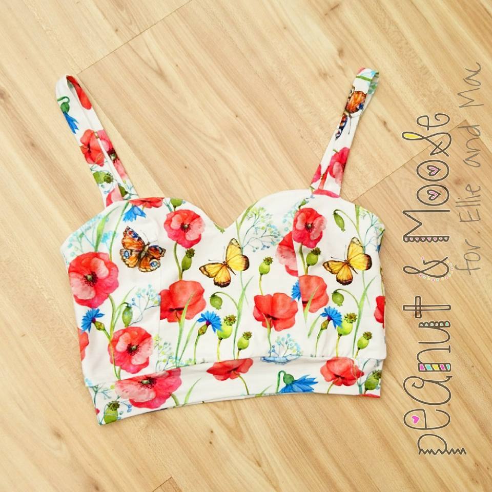 Teen & Women's Sweetheart Crop Top Pattern - Ellie and Mac, Digital (PDF) Sewing Patterns | USA, Canada, UK, Australia