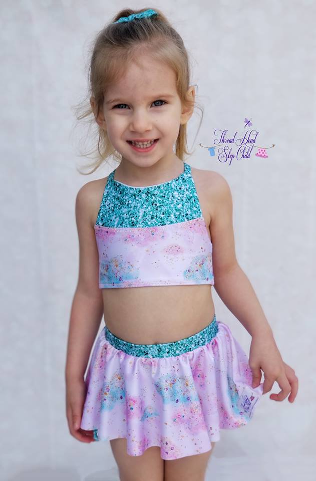 Girl's Tropical Getaway Swimsuit Mix & Match Pattern - Ellie and Mac, Digital (PDF) Sewing Patterns | USA, Canada, UK, Australia