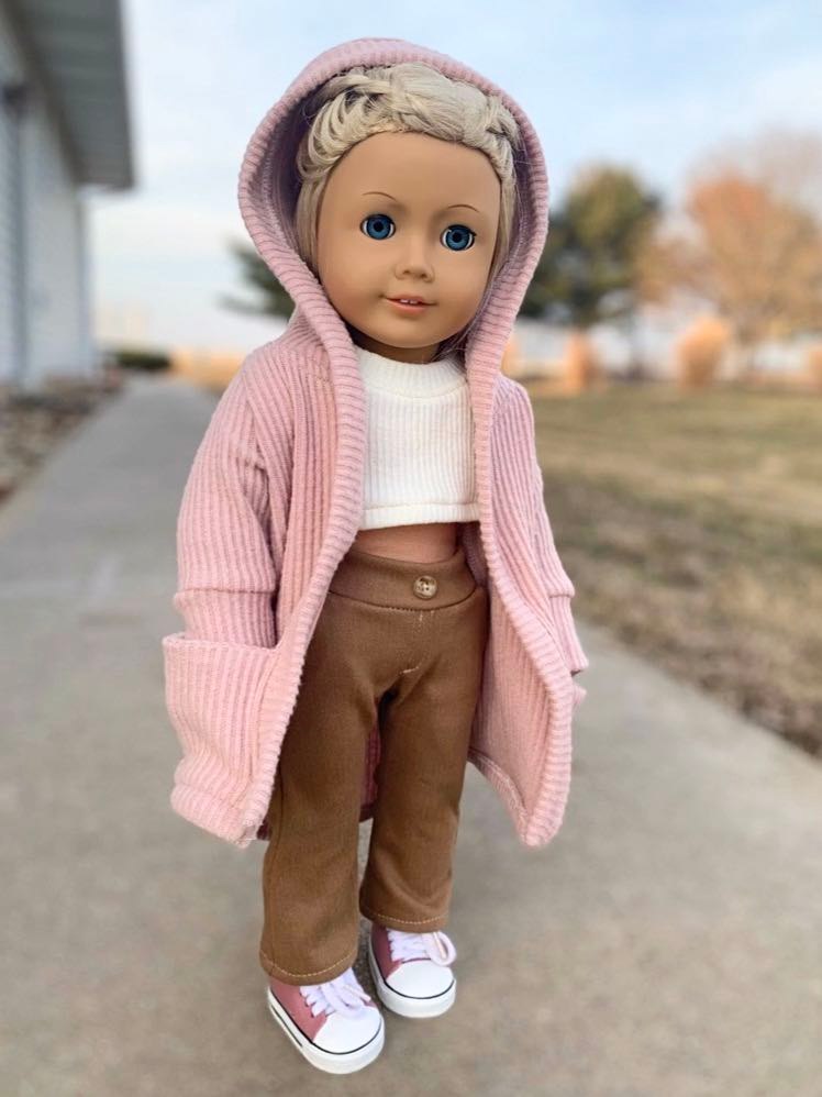 Go Exploring Cardigan and Flare/Straight Pants Doll Pattern Set