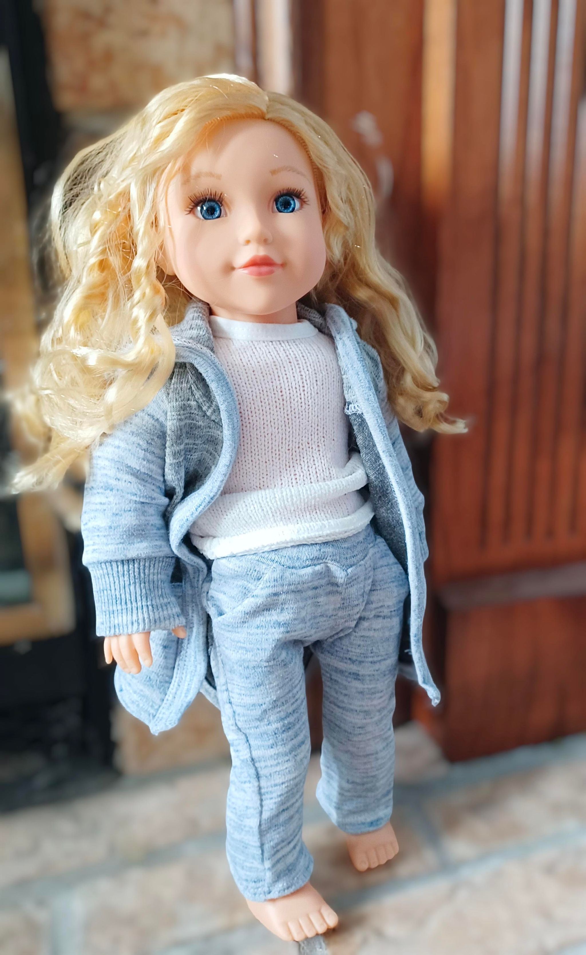 Go Exploring Cardigan and Flare/Straight Pants Doll Pattern Set
