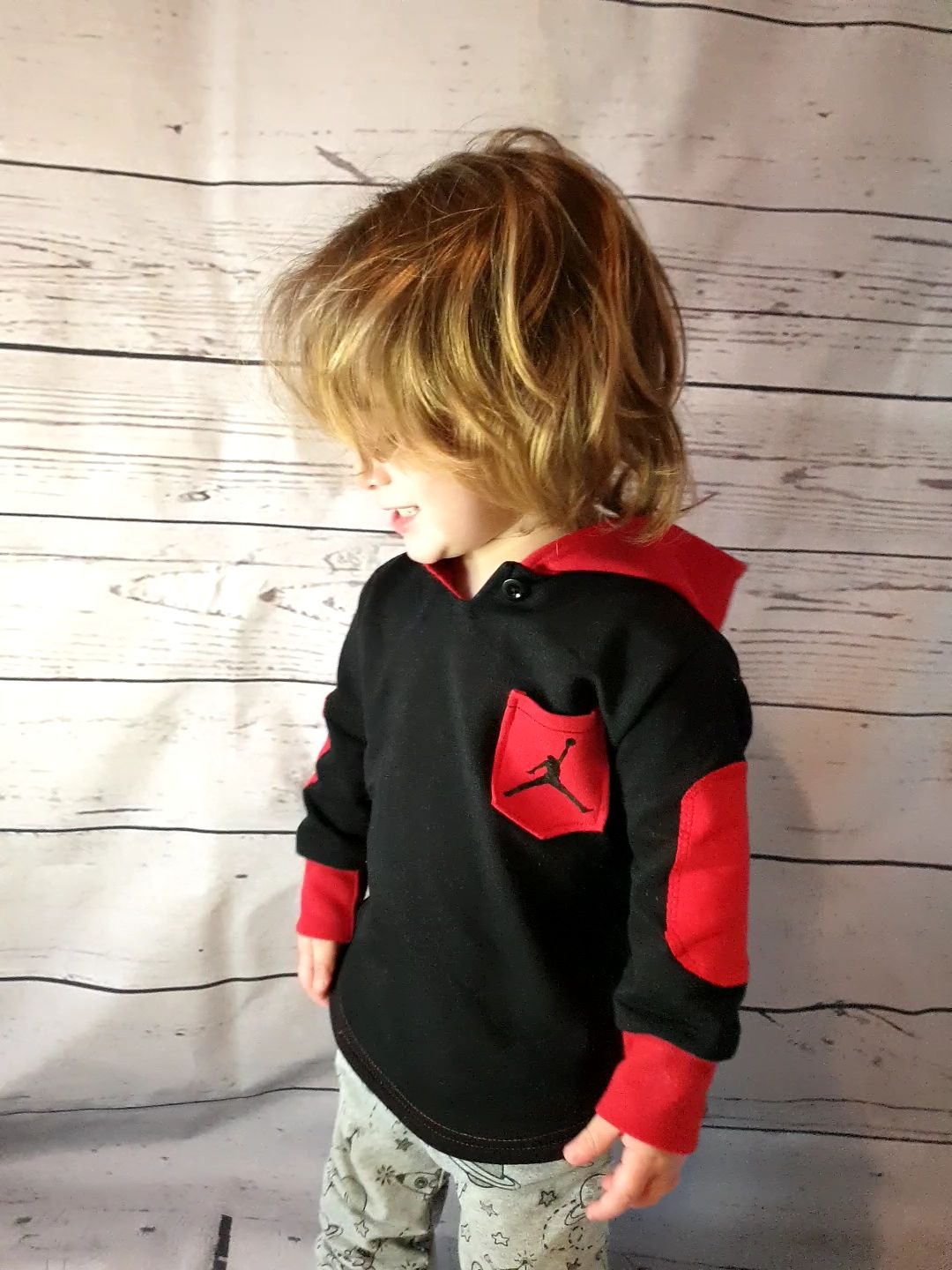 Kid's Simple Patch Sleeve Hoodie