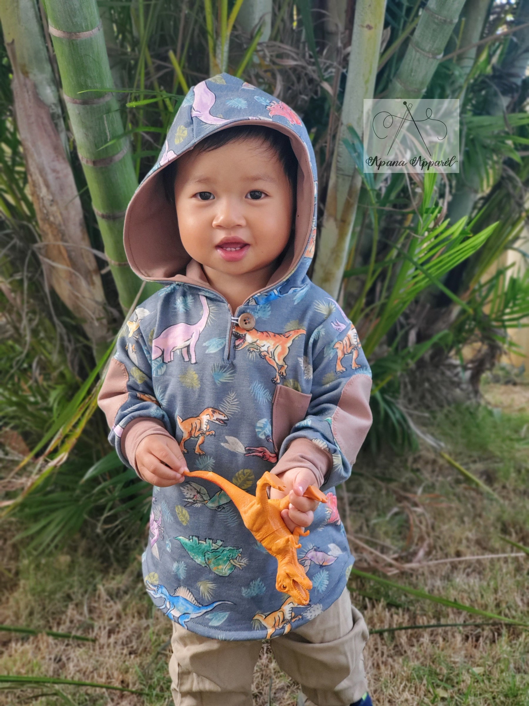 Kid's Simple Patch Sleeve Hoodie