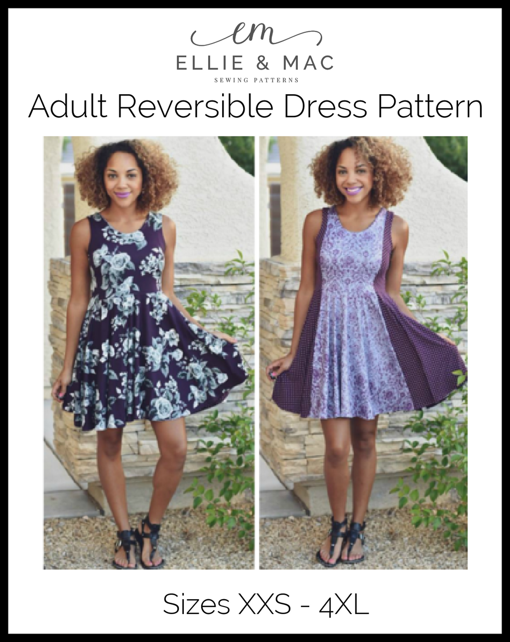 Adult Reversible Dress Sewing Pattern