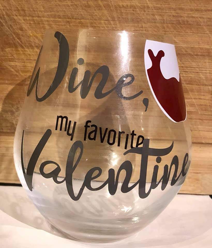 Wine My Favorite Valentine Cut File
