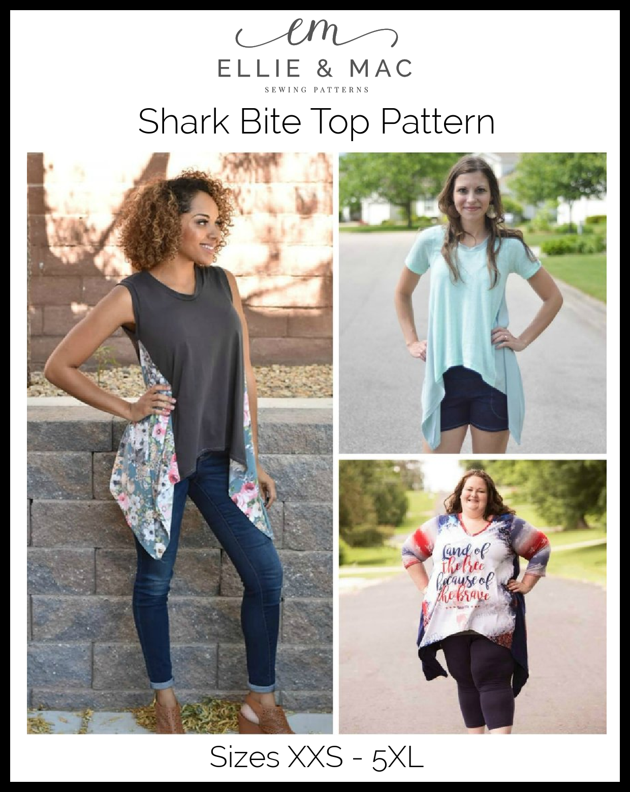 Shark Bite Top Pattern (adult's) - Clearance