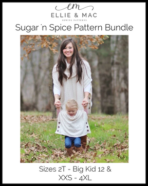 Child & Adult Sugar n' Spice Poncho Pattern Bundle