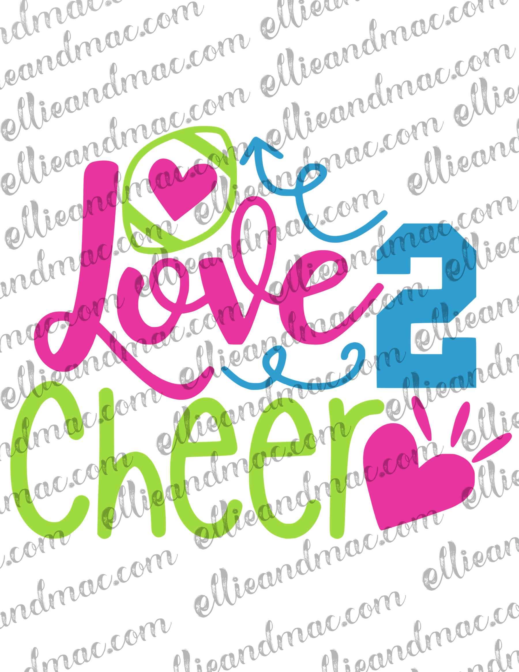 Love 2 Cheer SVG Cutting File