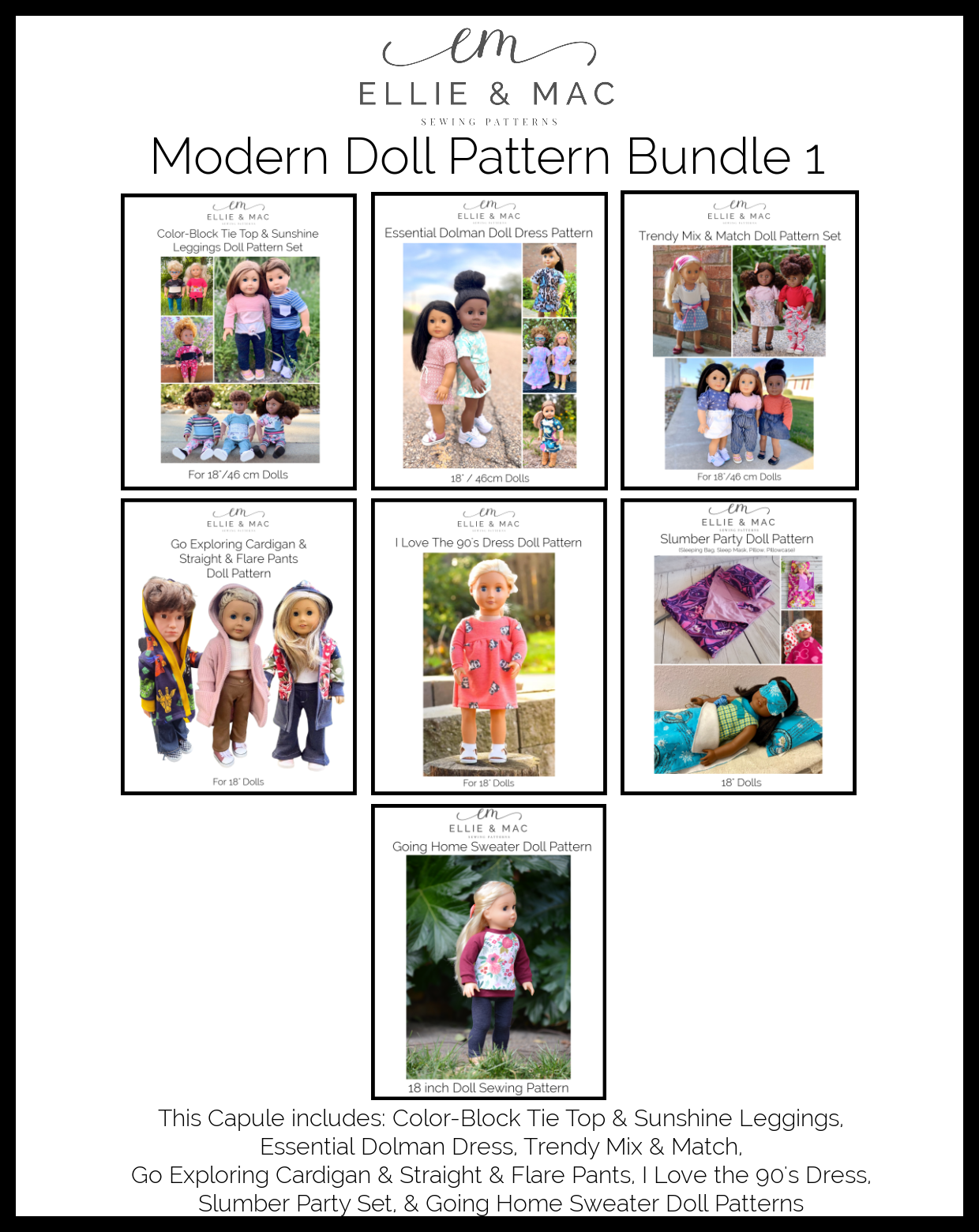 Modern Doll Pattern Bundle 1