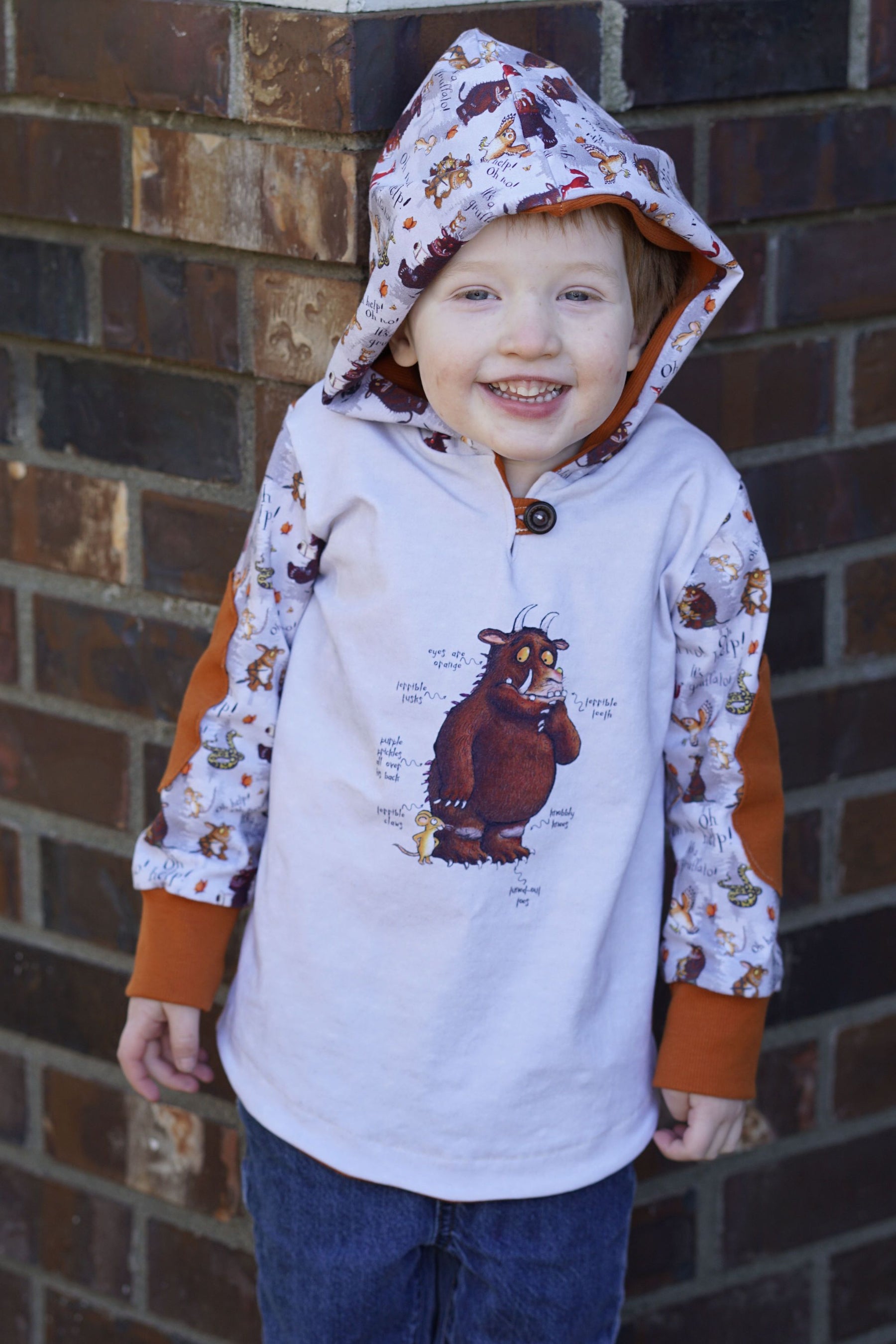 Kid's Simple Patch Sleeve Hoodie