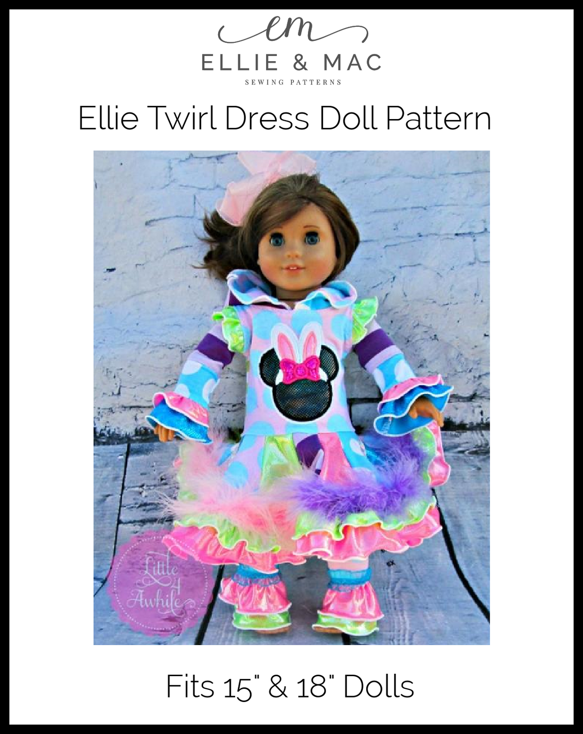 Ellie Twirl Doll Dress Pattern - Clearance Sale