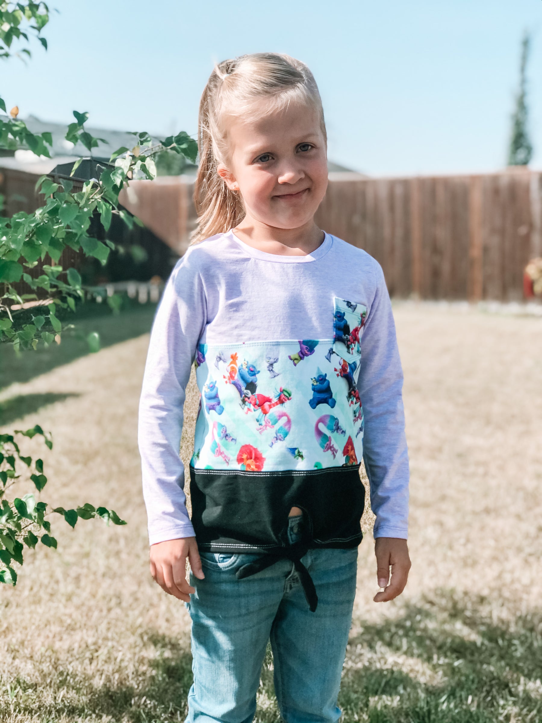 Kids Color-Block Tie Top Pattern